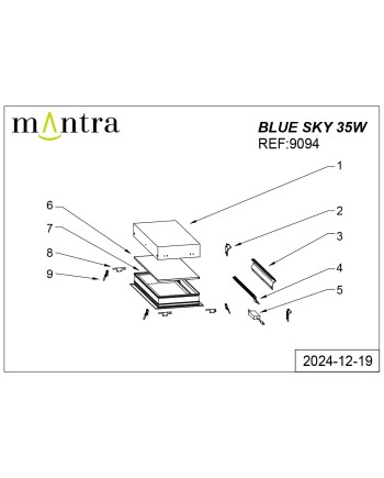 BLUE SKY * PLAFÓN LED EMPOTRABLE 60 X 30